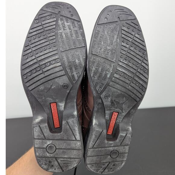 Pikolinos Brown Leather Wingtip Oxford Shoes Men’s 40 Lace-Up Comfort Timeless - Picture 8 of 10